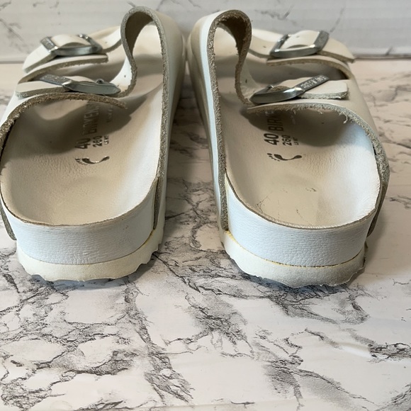 BIRKENSTOCK MONTEREY EXQUISITE WHITE ON WHITE LEATHER SIZE 40 9.5/10 US SIZE - Picture 8 of 9